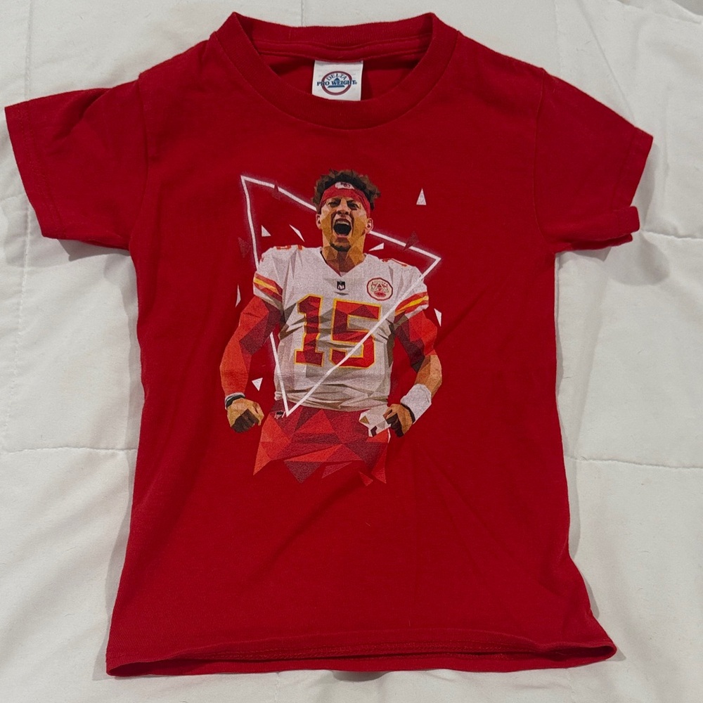 Patrick Mahomes - #15 - Red Graphic Kids T-Shirt